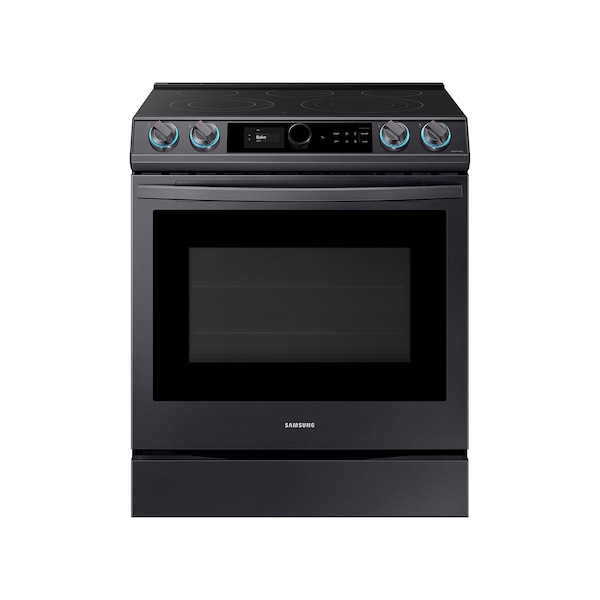 Samsung 6.3 cu ft Smart Dial & Air Fry Convection Slide-in Dual Fuel Range in Black Stainless Steel NE63T8711SG - main